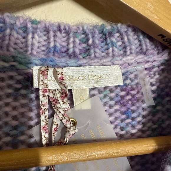 LoveShackFancy Koru Fringe Pullover Sweater Womens Sz M Wool Alpaca Cottagecore - Picture 9 of 13